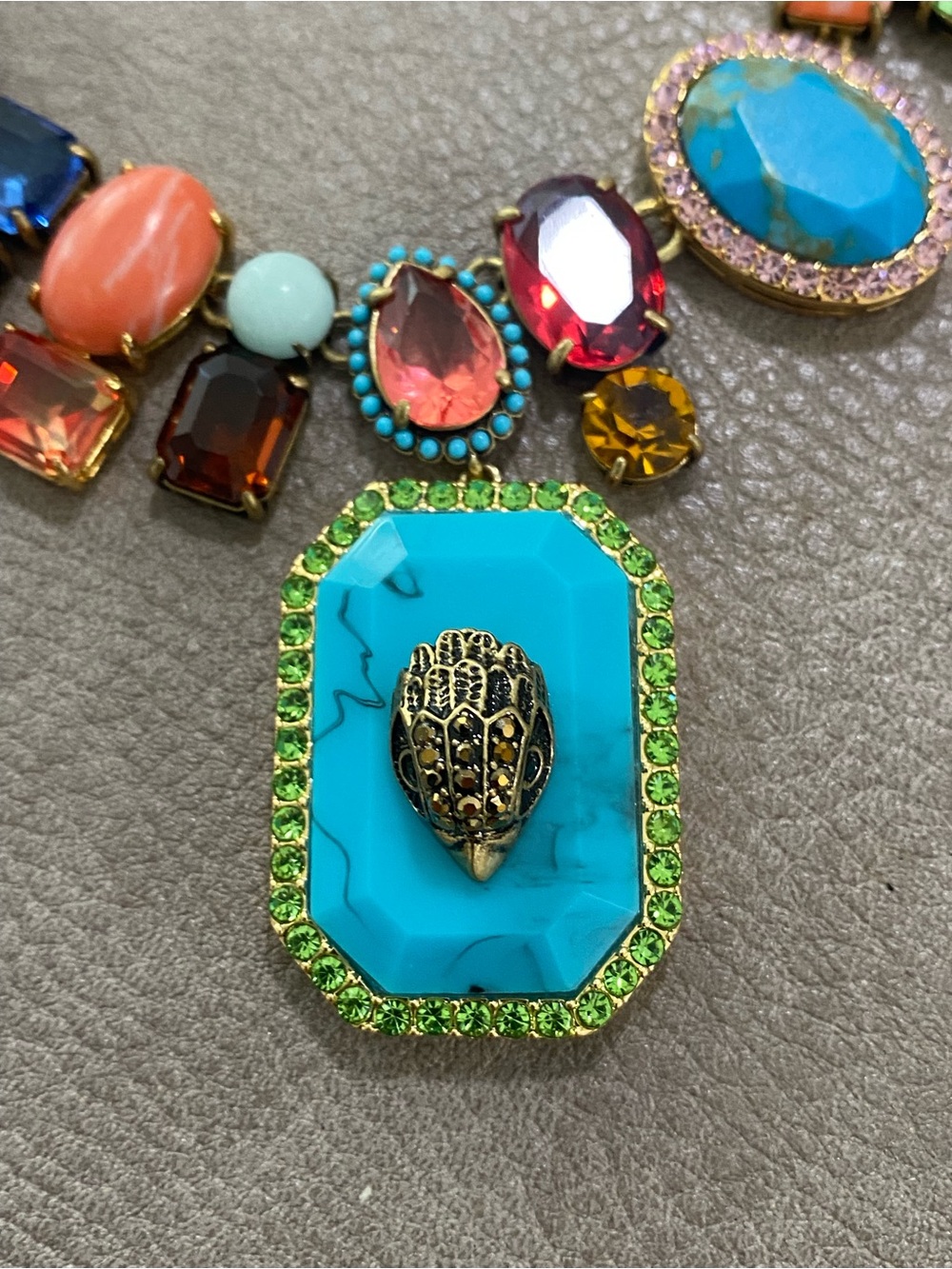 Kurt Geiger Multicolor Statement Necklace with Turquoise Accents - Picture 2 of 6